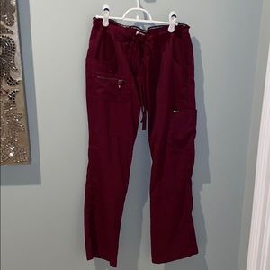 Koi Burgundy Scrub Pants